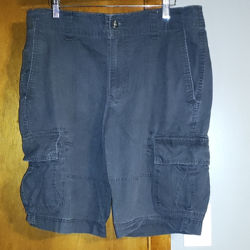 Mossimo Supply Co Black Cargo Shorts with Flat Front Design